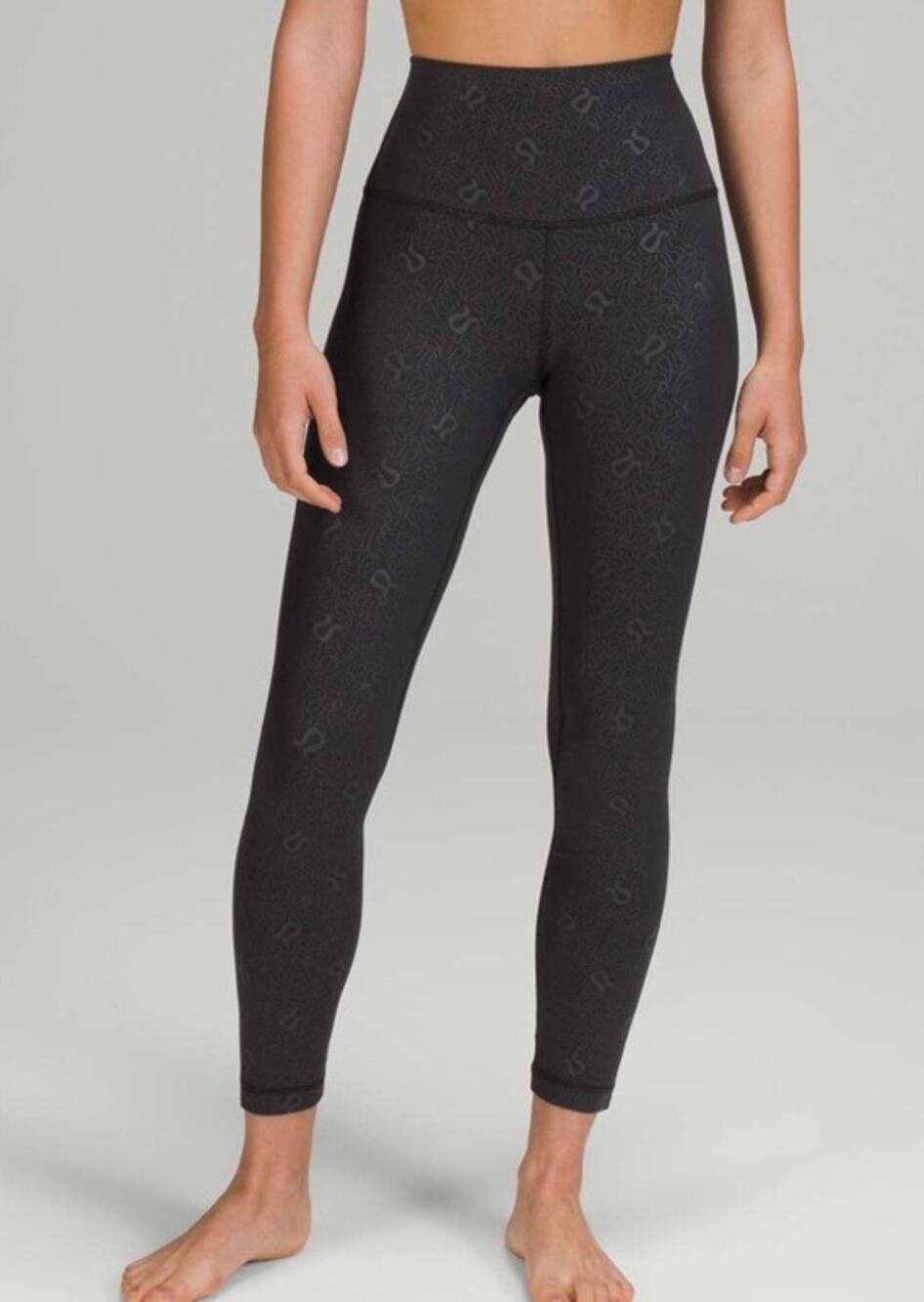 Lululemon Align High-Rise Pant 25" — Yogo Emboss Black womens Size 10